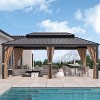 LACOO Galvanized Aluminum Hardtop Permanent Gazebo with Double Roof, Netting and Curtains - 3 of 4