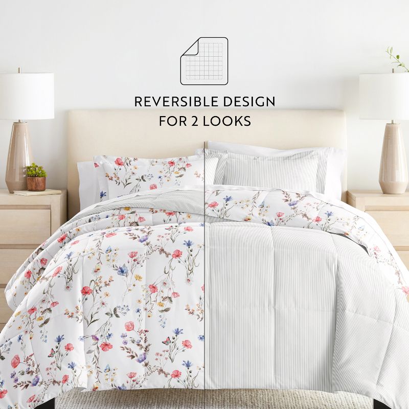 Meadow Floral All Season Reverisble Comforter Down Alternative Filling, Machine Washable - Becky Cameron, 4 of 12