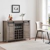 Buffet Cabinet with Sliding Barn Door, Rustic Sideboard, Removable Wine Rack, Farmhouse Sideboard with Adjustable Shelf for for Dining Room, Kitchen - 2 of 4