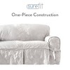 Matelasse Damask Loveseat Slipcover White - Sure Fit: Elegant Classic Pattern, Machine Washable - 3 of 4
