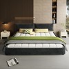 Whisen King Size Cloud Bed Frame, Chenille Upholstered Bed with Oversized Padded Movable Headboard, Round Corner - 3 of 4