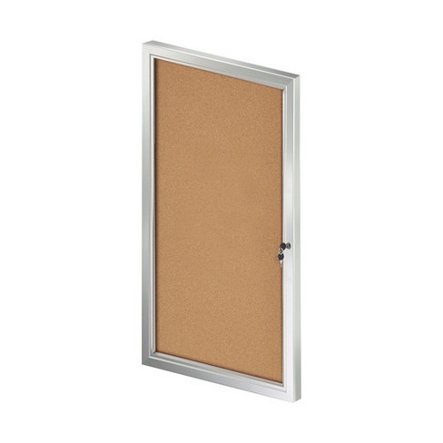 Azar Displays Medium Enclosed Cork Bulletin Board W/ Lock & Key : Target