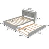 MATEERTY Full Bed with Trundle, Bookcase, Gray - 3 of 4