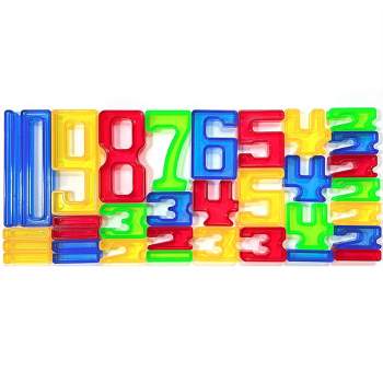 Link 140-Piece Set Transparent Number Tiles for Early Education and Countless Games with Storage Bin - Makes A Great Gift