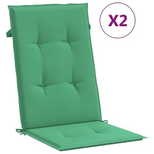 vidaXL Highback Chair Cushion Set of 2 Green 100% Polyester - 1 of 4