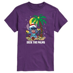 Men's - Lilo and Stitch - Deck the Palms Christmas Short Sleeve Graphic T-Shirt - 1 of 4