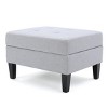 Contemporary Upholstered Storage Ottoman Bench with Tufted Seat and Soft-Close Lid for Living Room -3irtyhousy - 3 of 4