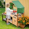 VEVOR Mud Kitchen for Kids, Wooden Toy Play Kitchen Set with Accessories, Outdoor Toddler Grocery Store Playset, Pretend Play Kitchen, Wood Color - 2 of 4
