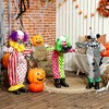 Halloween Animated Clown with Red Light Up Eyes, Sound Activated Scary Halloween Decorations - 4 of 4
