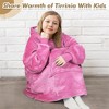 Tirrinia Girls Boys Blanket Hoodie Sweatshirt, Oversized Fleece Pullover, Hooded Fleece Lined Blanket, Christmas Gift for Kids Teens, Youth - 3 of 4
