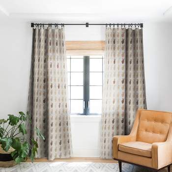 Iveta Abolina Peace Hands Tan 64" x 50" Single Panel Room Darkening Window Curtain - Deny Designs