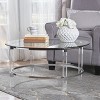 CAVINAS Coffee Tables for Living Room Clear Tempered Glass Rectangle Coffee Table for Apartments Offices - 3 of 4