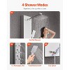 VEVOR Shower Panel Tower System with Rainfall Shower Head, LED, 49 in Brushed Stainless Steel Shower Column, 4-Function Faucet, Silver - 4 of 4