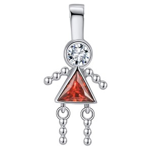Baby Boy Birthstone Charm for Mom |Girl Birthday Kids for Family Tree Grandma Grandkids Necklace by Ginger Lyne CZ  Sterling Silver - 1 of 4