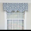 RLF Home 100% Cotton Avignon Regal  Fully lined Windows Rod Pocket Valance 50" x 17"  Blue - 2 of 4