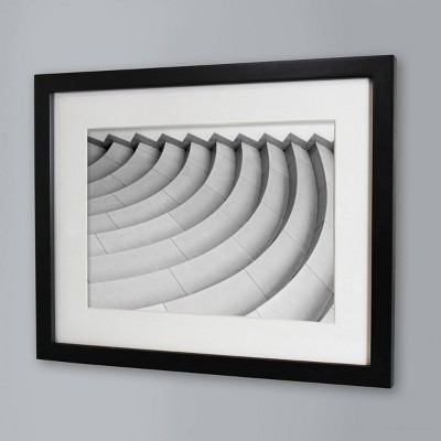 18”x9” dark grey picture frame with mount to fit 3 7”x5” photos