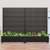Wooakway Black Metal Planter Box with Trellis Raised Garden Bed with Arbor Privacy Screen with Wheels - 2 of 4