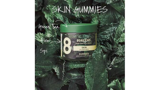 8Greens Skin Gummies with Collagen & Biotin Dietary Supplement, 2 of 12, play video