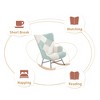 LOVMOR Rocking Chair Nursery w/Wood Legs and Patchwork Linen,Mid Century Fabric Rocker Chair for Living Room Bedroom - 3 of 4