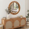 LuxenHome Natural Wood Frame Round Wall Mirror, 28” Rustic Wooden Decor Brown - 4 of 4