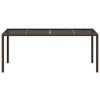 Garden Dining Table Brown 74.8" x 35.4" x 29.5" Poly rattan - 4 of 4