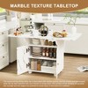 Anybear 47" Wood Folding Dining Table with Storage Rack and Cabinet - 3 of 4