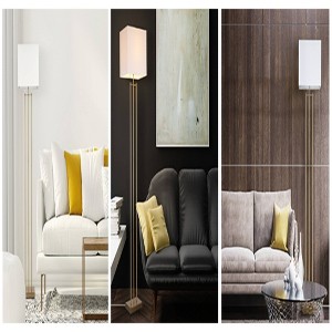 62" Soho Floor Lamp with Linen Shade White - Globe Electric: ETL Listed, Metal Base, Turn Knob Switch - 1 of 4