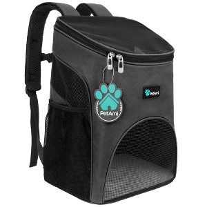 PetAmi Small Dogs Cats Backpack Carrier, Airline Approved Pet Ventilated Safety Strap Buckle for Hiking Travel Camping Outdoor - 1 of 4