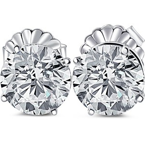 Pompeii3 8Ct TW Certified Lab Created Diamond Studs in 14k White Gold - 1 of 4