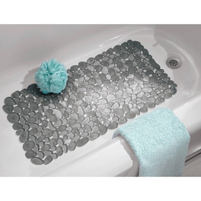 Graphite Pebble Design PVC Bath Mat with Suction Cups