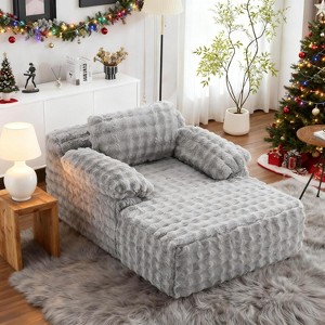 VINGLI Chaise Lounge Chair Boneless Couch Oversized Reading Chair Upholstered Bubble Fleece Cloud Couch Sofa Recliner Bed Comfy Sleeper Couches - 1 of 4