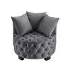 Lyngins Modern Upholstered Tufted Leisure Chair Stool with Pillows,Small Accent Chair for Living Room,Bedroom,Office - 2 of 4