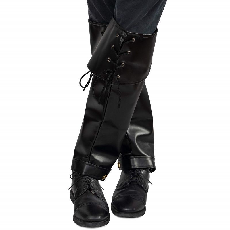 Skeleteen Faux Leather Boot Covers - Black, 3 of 6