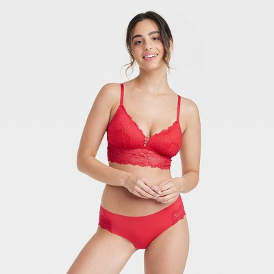Women's Laser Cut Cheeky Underwear - Auden™ Berry Red L : Target
