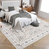 Vintage Rug Machine Washable Rustic Floral Rug Non Slip Traditional Distressed Carpet Soft Low Pile Farmhouse Oriental Design Floor Carpet - 3 of 4