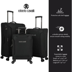 ROBERTO CAVALLI Luxury 3 Piece Luggage Set, Expandable Hard Shell Suitcases with 8 Spinner Wheels, TSA Lock Large Suitcase Set for Men and Woman - 1 of 4