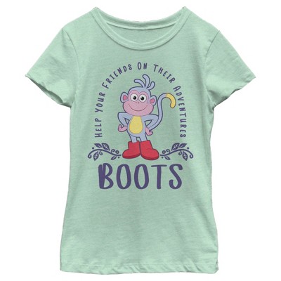 Girl's Dora The Explorer Adventurous Boots T-shirt - Mint - Small : Target