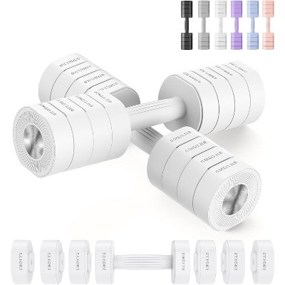 4-in-1 Adjustable Dumbbell Set for Women, 2.2-8.8LB Macaron Colored Weights with Anti-Slip Grip, Home Gym