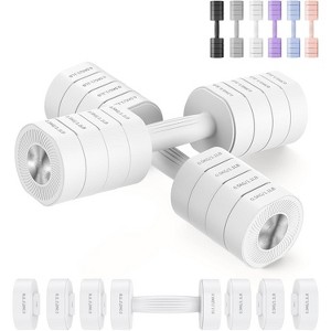 4-in-1 Adjustable Dumbbell Set for Women, 2.2-8.8LB Macaron Colored Weights with Anti-Slip Grip, Home Gym - 1 of 4
