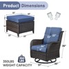 Gymojoy Outdoor Swivel Chair with Ottoman High Back Glider Chair with Soft Cushion - 2 of 4
