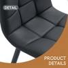 Set of 2 Metal Frame Legs Brown Barstool, With Pu Leather Tuftied Cushion Barstool - Leovsnove - 4 of 4