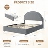 Boucle Bed Frame with 2 Storage Drawers - Soft Upholstered Platform, Round Headboard, Wooden Slats, Noise-Free, No Box Spring Needed - 2 of 4