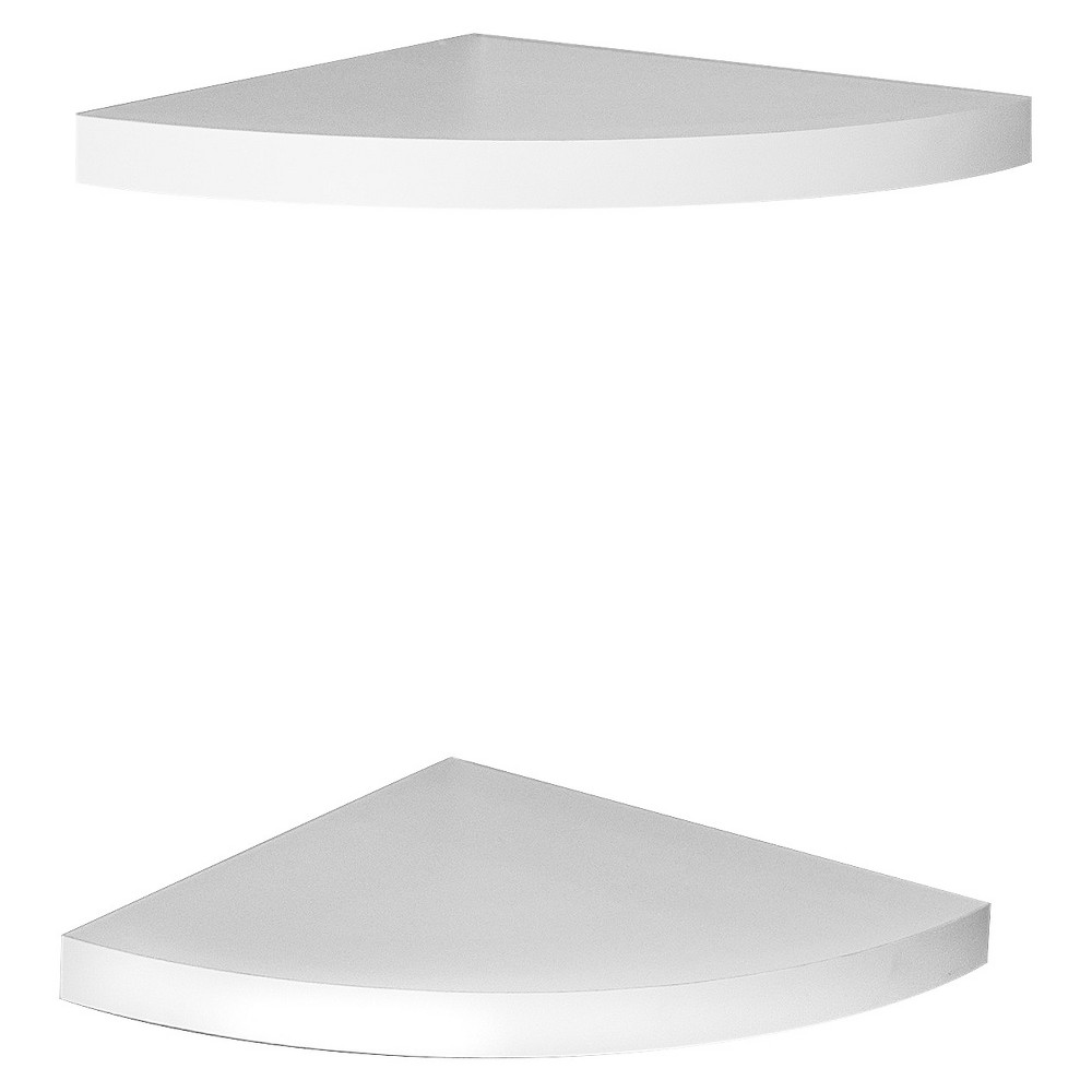 Photos - Kids Furniture  11.5" x 1.5" Radial Floating Corner Shelves White - Danya B.(Set of 2)