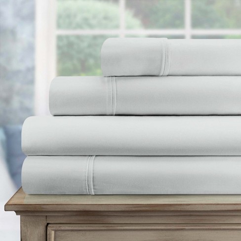 Martex 400 Thread Count Solid Sateen Cotton Ivory Full Sheet Set
