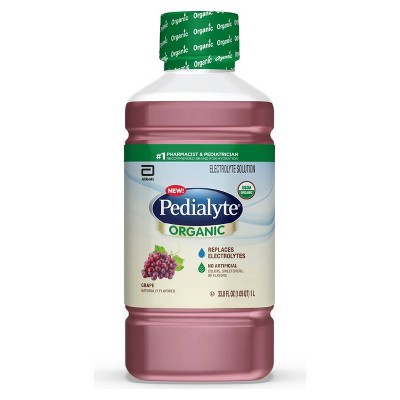 Pedialyte Organic Oral Electrolyte Solution - Fresh Grape - 33.8 fl oz