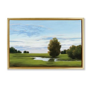 Stupell Industries Evening Light Countryside Floating Frame Canvas Art - 1 of 4