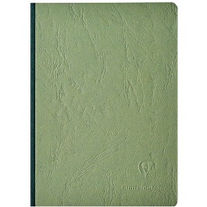 Clairefontaine Clothbound Notebook w/ elastic closure  - Ruled 96 sheets - 6 x 8 1/4 - Green - 1 of 4