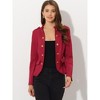 INSPIRE CHIC Women's Vintage Open Front Steampunk Button Faux Suede Jacket - 3 of 4