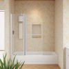 Frameless Folding Shower Doors for Bathtub,(6mm) Thick SGCC Tempered Glass Door, Bathroom Pivot Tub Glass Door, Matte Black - 2 of 4