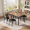 Dining Table Set for 2, Dining Table with 2 Upholstered Chairs, Bistro Table and Chairs Set of 2 with Corner Protector for, Kitchen, Apartment - 3 of 4